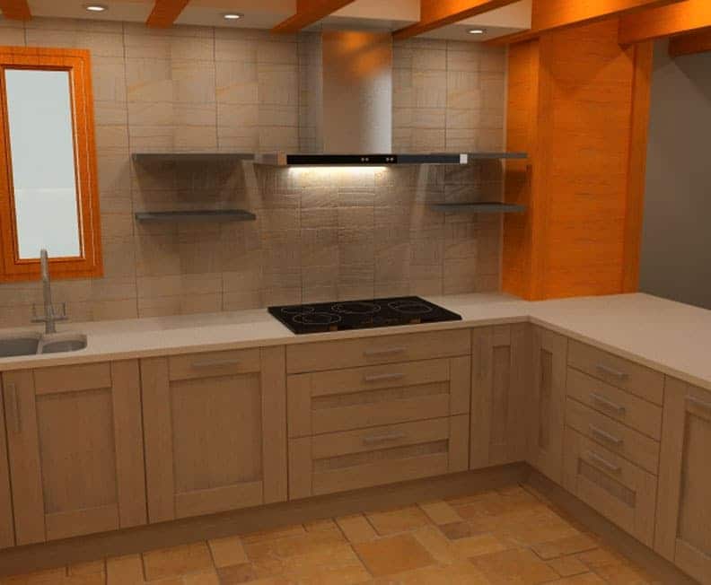 3d Render of Kitchen Design Made by Panelven Kitchen designers