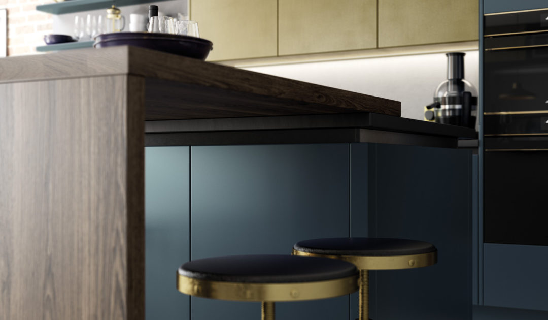 Zola Matte - Blue and Ferro in Brass